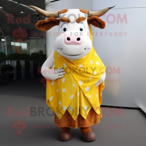 Geel Hereford Cow mascotte...