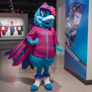 Magenta Blue Jay maskot...