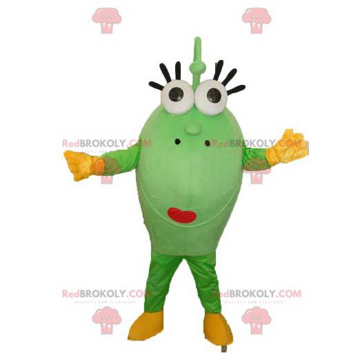 Green oval mascot with lipstick! - Redbrokoly.com