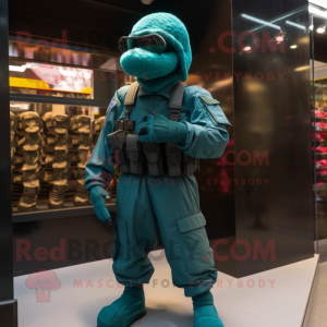 Teal Para Commando mascotte...