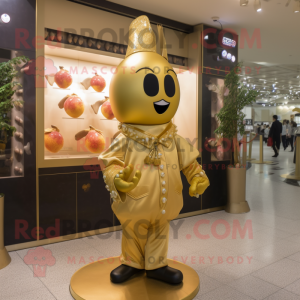 Gold Cherry maskot kostume...