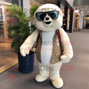 White Sloth maskot kostume...