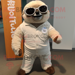 White Sloth maskot kostume...