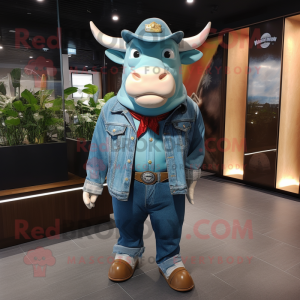 Sky Blue Bull mascotte...