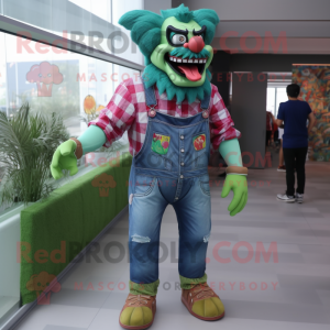 Green Evil Clown maskot...