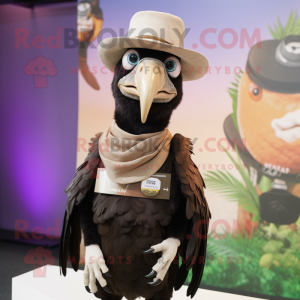 nan Vulture mascot costume character dressed with a Tank Top and Hat pins