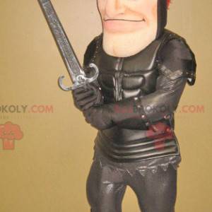 Knight mascot with black armor - Redbrokoly.com