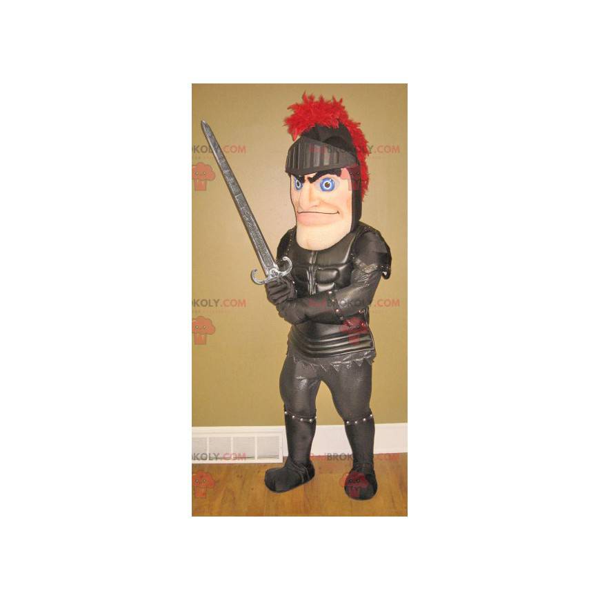 Knight mascot with black armor - Redbrokoly.com