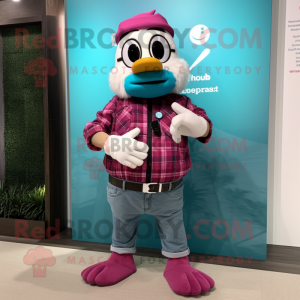 Teal Pink mascotte kostuum...