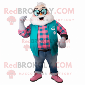 Teal Pink mascotte kostuum...