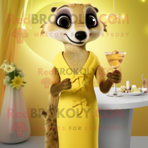 Geel Meerkat mascotte...