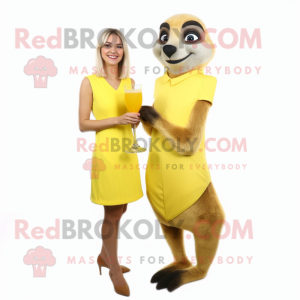 Geel Meerkat mascotte...