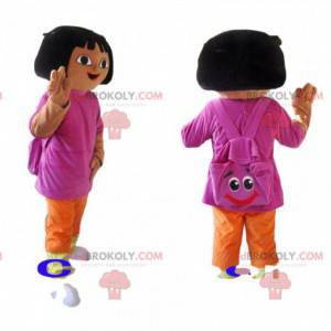 Dora the Explorer mascot with her funny backpack -