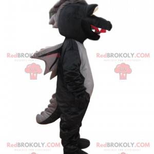 Black dragon mascot with wings - Redbrokoly.com