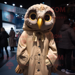 Tan Owl maskot kostym...