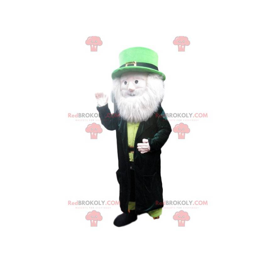 Mascotte Leprechaun con una bellissima barba bianca - Mascotte Leprechaun con una bellissima barba bianca -