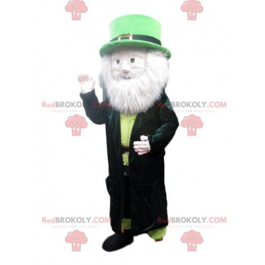 Leprechaun mascotte met een mooie witte baard - Redbrokoly.com