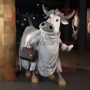 Silver Cow mascotte kostuum...