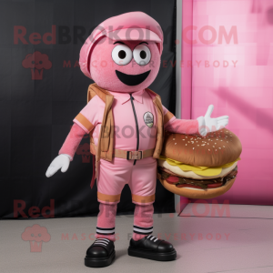 Pink Hamburger maskot...