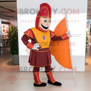 Rust Swiss Guard mascot costume character dressed with a Yoga Pants and Shoe clips