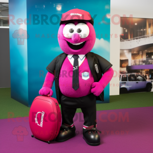 Magenta rugbybal mascotte...