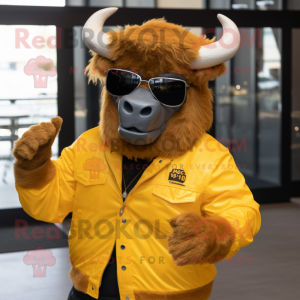 Gold Bison mascotte kostuum...