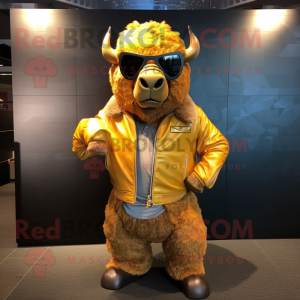 Gold Bison mascotte kostuum...