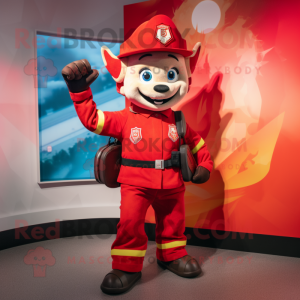 Red Fire Fighter maskot...