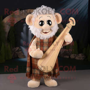 Beige Celtic Harp maskot...