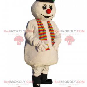 Mascote do boneco de neve com chapéu preto - Redbrokoly.com