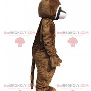 Brun tvättbjörnmaskot med ett öra av majs - Redbrokoly.com