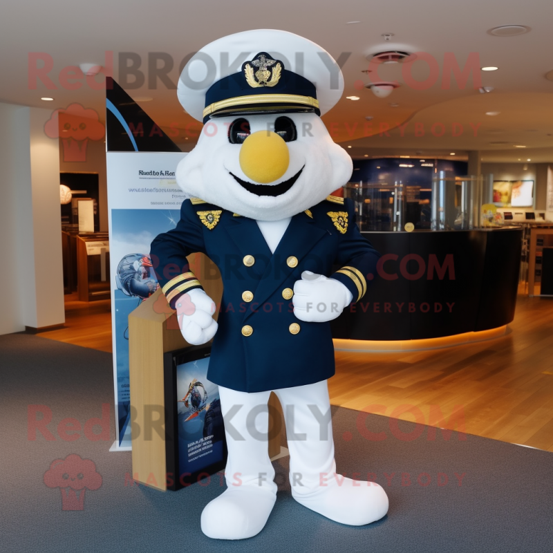 Navy Chief mascot costume character dressed with a Leggings and Wallets Navy Chief mascot costume character dressed with a Leggings and Wallets