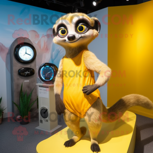 Geel Meerkat mascotte...