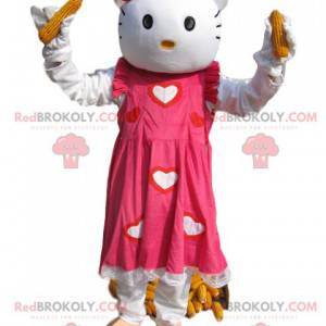 Mascotte de Hello Kitty avec une magnifique robe rose et des