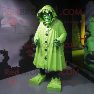 nan Frankenstein mascot costume character dressed with a Raincoat and Foot pads