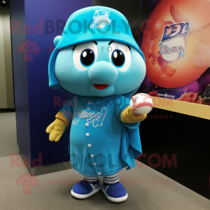 Cyan Baseball Glove maskot...