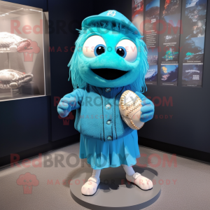 Cyan Baseball Glove maskot...