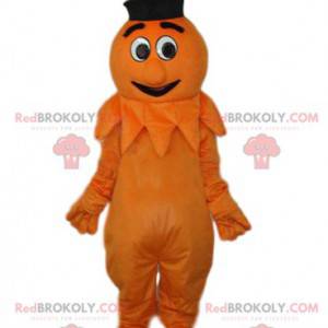 Komische oranje sneeuwpop mascotte - Redbrokoly.com