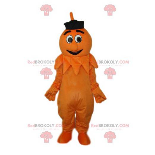 Komisk orange snögubbe maskot - Redbrokoly.com