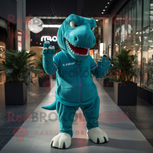 Postava maskota Teal T Rex...