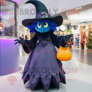 Navy Witch'S Hat mascot costume character dressed with a Skirt and Handbags