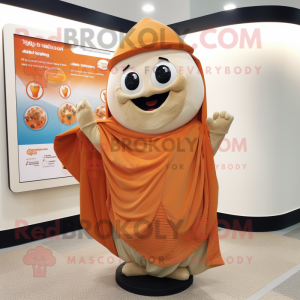 Beige Orange maskot kostym...