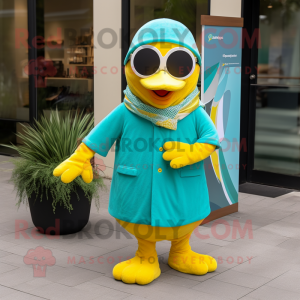 Teal Lemon mascotte kostuum...