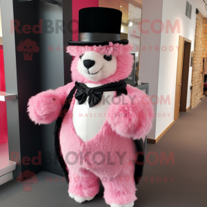 Pink Alpaca maskot kostume...