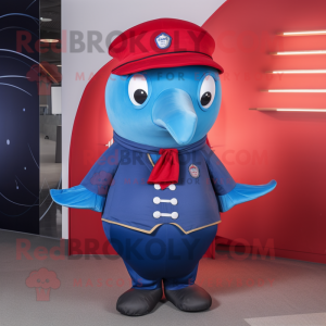 Red Blue Whale maskot...