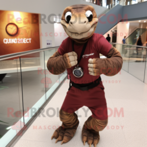 Rust Titanoboa mascot costume character dressed with a Joggers and Bracelet watches