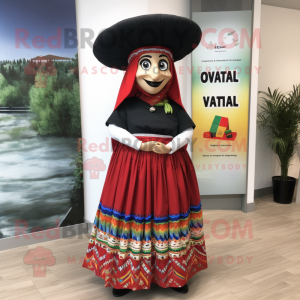 nan Fajitas mascot costume character dressed with a Maxi Skirt and Berets