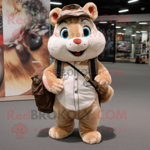 Beige Chipmunk maskot...