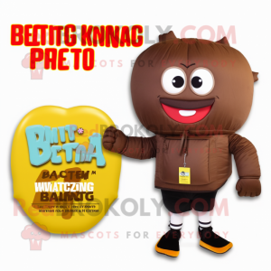 Brown Beef Wellington mascot costume character dressed with a Bikini and Wallets