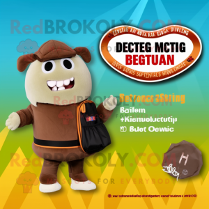 Brown Beef Wellington mascot costume character dressed with a Bikini and Wallets